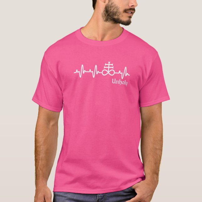 Camiseta Satã oculta Gótico ateu Leviathan Cross Heart (Frente)