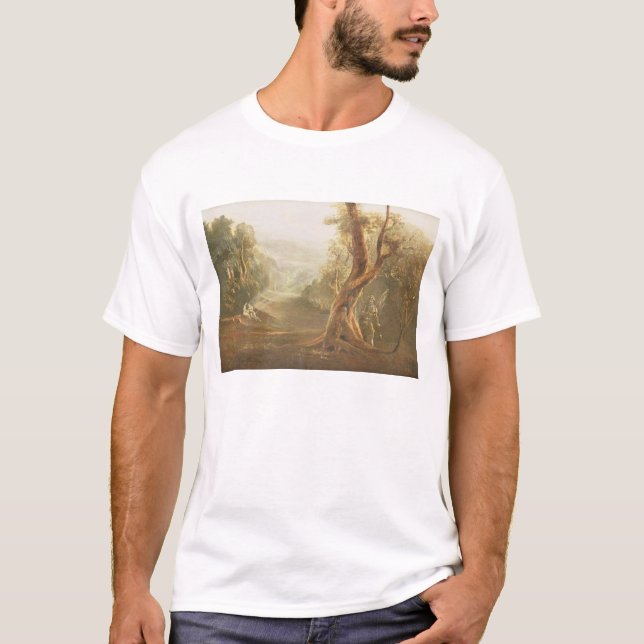 Camiseta Satã que contempla Adam e véspera no paraíso, de (Frente)