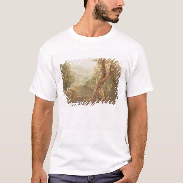 Camiseta Satã que contempla Adam e véspera no paraíso, de (Frente)