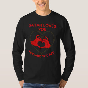 Camiseta Satã Te Ama Por Quem Você É Gótico Gótico Do Diabo