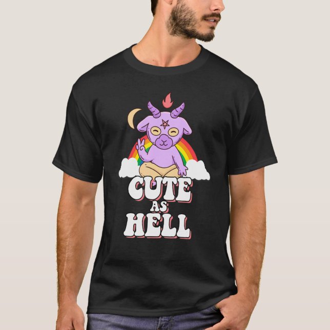 Camiseta Satã Unicorn Vai para o Inferno (Frente)