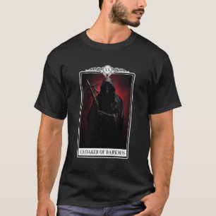 Camiseta Satanáic Grim Reaper Tarot Card Witchcraft Gótico