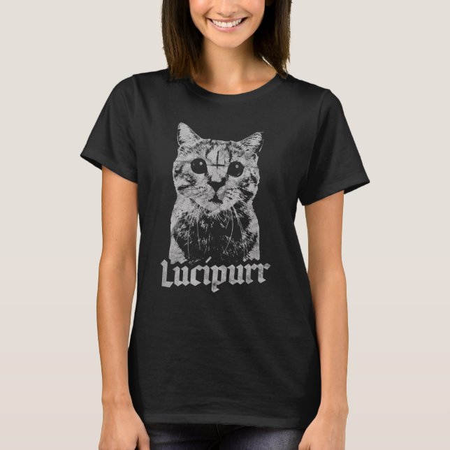 Camiseta Satanás Cat oculta Lucipar Anticristo Baphomet 66 (Frente)
