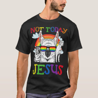 Camiseta Satanás LGBQ Hoje Não Jesus Llama Cão Gótico G