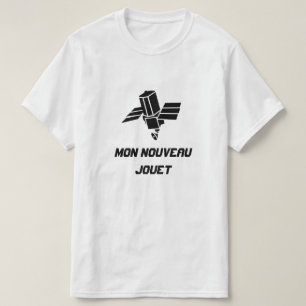 Camiseta Satélite Spy com texto Mon nouveau jouet