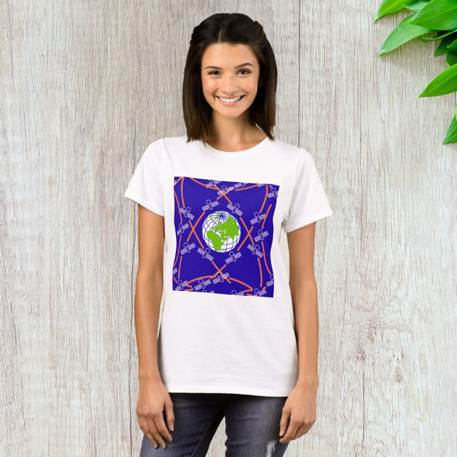 Camiseta Satélites orbitando a Terra (Criador carregado)