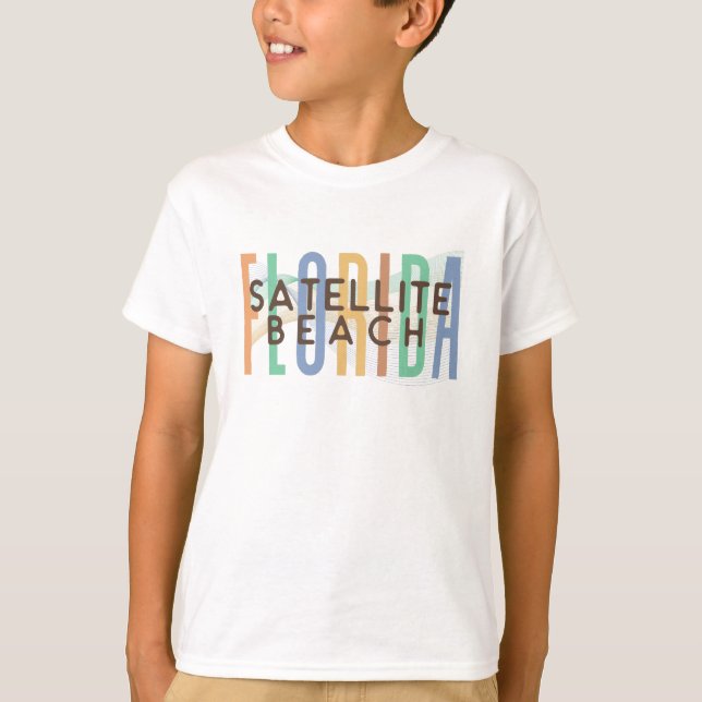 Camiseta Satellite Beach Florida (Ondas de areia) (Frente)