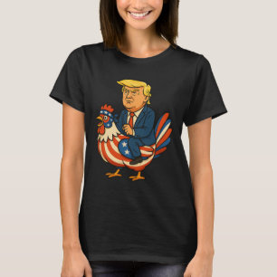 Camiseta Sátira de Trump Frango Jockey - Humor Político Eng