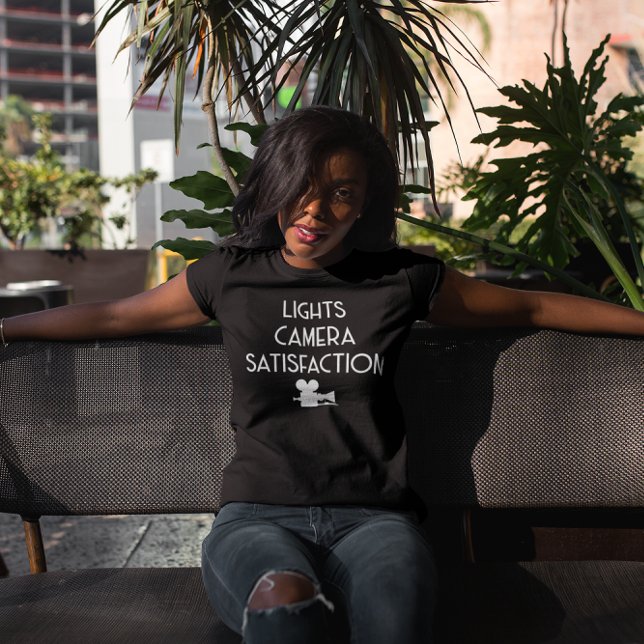Camiseta Satisfação da câmera iluminada - Filme clássico (Criador carregado)
