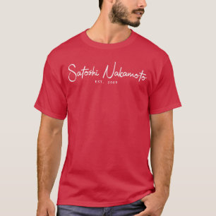 Camiseta Satoshi Nakamoto Designer Bitcoin Est2009 Blockcha