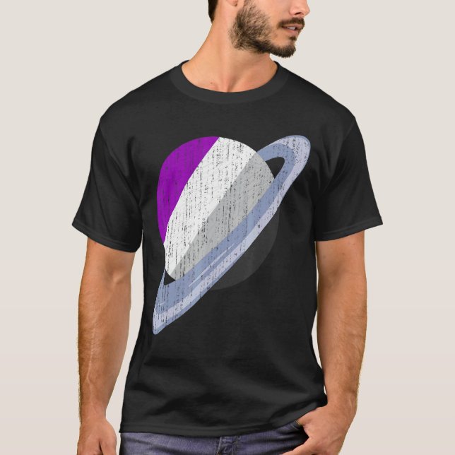 Camiseta Saturn Asexuality Flag Lgbt Ace Pride Mont Equali (Frente)