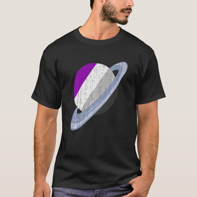Camiseta Saturn Asexuality Flag Lgbt Ace Pride Mont Equali (Frente)