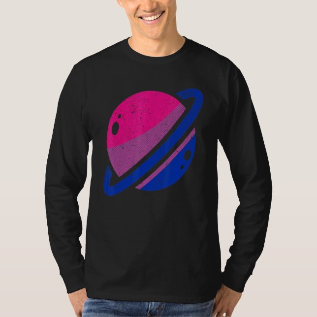 Camiseta Saturn Bi Pride Lgbt Bisexualidade Marca Igualdade (Frente)