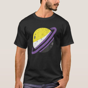 Camiseta Saturn Nonbinary Flag Lgbt Igualdade Agender Non B