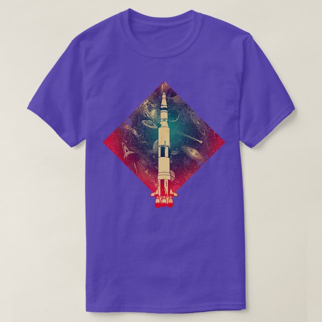 Camiseta Saturn V Moon Rocket (Frente do Design)