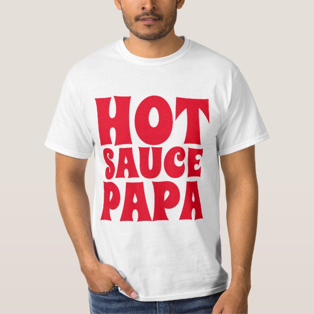 CAMISETA SAUCE PAPA QUENTE MENS PAI T-SHIRTS (Frente)