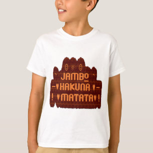 Camiseta Saudação Africana: Jambo Hakuna Matata Wood Design
