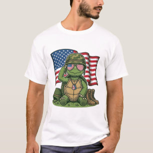 Camiseta Saudação Patriótica de Tartaruga em Design Vetoria