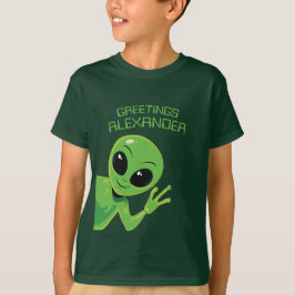 Camiseta Saudações Alienígenas Desenho do Espaço Sideral Fo