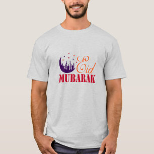 Camiseta Saudações ao Eid Islâmico - Branco do Eid Mubarak 