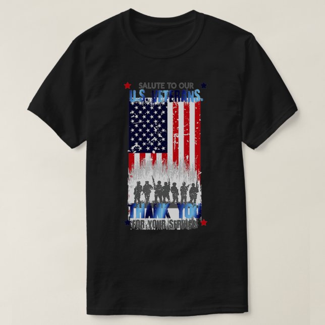 Camiseta Saudações aos nossos veteranos Obrigado pelo seu s (Frente do Design)