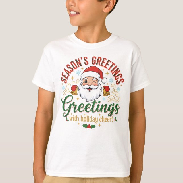 Camiseta Saudações com Alegria Natalina (Frente)