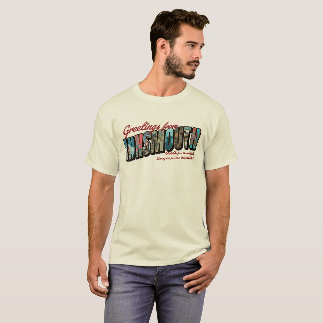 Camiseta Saudações da Innsmouth (Frente Completa)