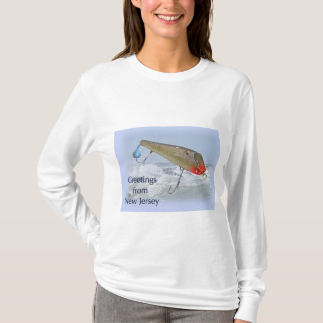 Camiseta Saudações Da Pesca De Nova Jersey (Frente)