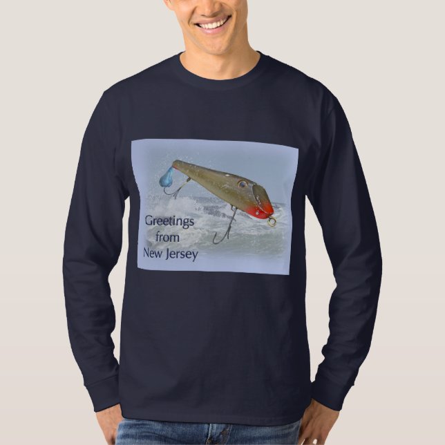 Camiseta Saudações Da Pesca De Nova Jersey (Frente)