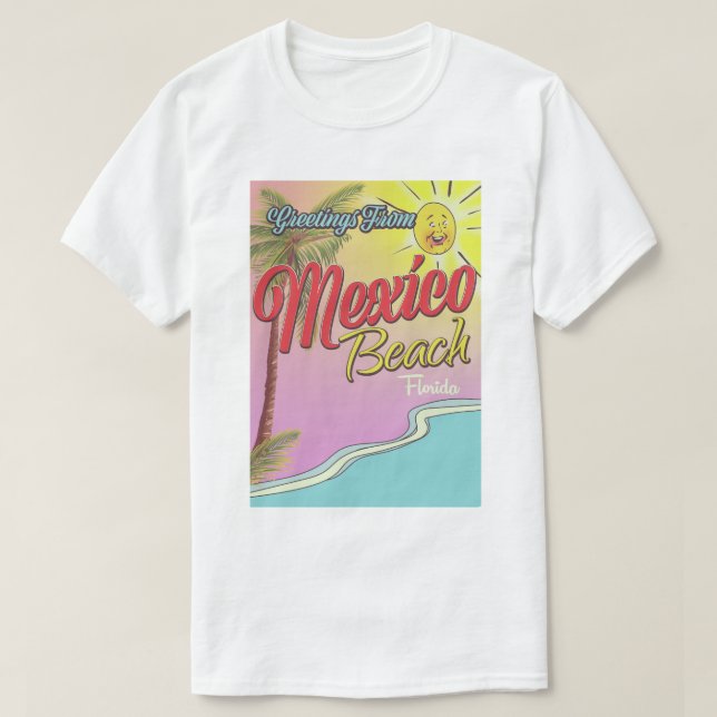 Camiseta Saudações Da Praia Do México Da Florida (Frente do Design)