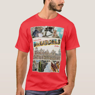 Camiseta Saudações de Bruxelas ao estilo da Vintage na Bélg