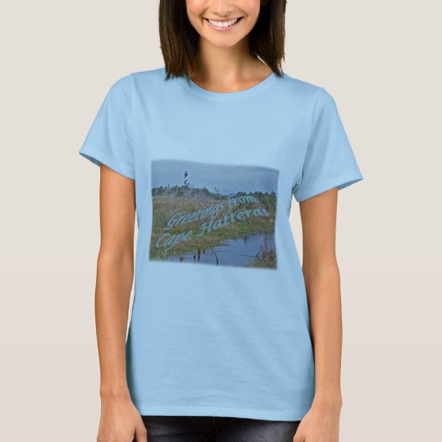 Camiseta Saudações de Cape Hatteras OBX (Frente)
