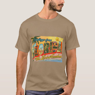 Camiseta Saudações de cartão postal superdimensionado da Fl