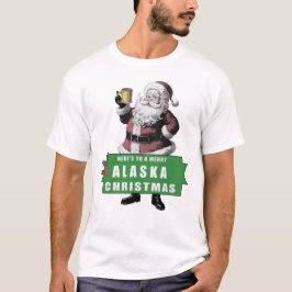 Camiseta Saudações de Natal do ALASKA com Papai Noel