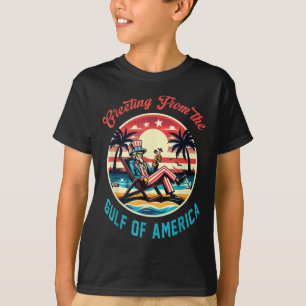 Camiseta Saudações Do Golfo Da América Americana Trump Patr