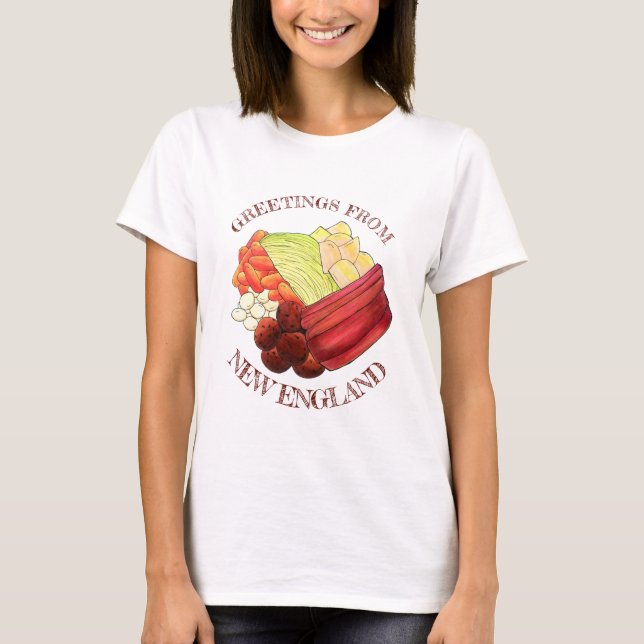 Camiseta Saudações do Janto Clássico de Nova Inglaterra (Frente)