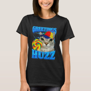 Camiseta Saudações do Meme do Gato Chupeta Huzz Gatos Engra