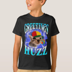 Camiseta Saudações engraçadas de meme de gato com gíria da