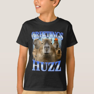 Camiseta Saudações huzz capivara para homens da geração z g