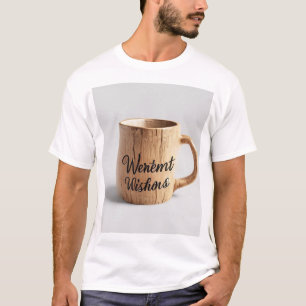 Camiseta Saudações Mais Quentes: Caneca de Oficina de Madei