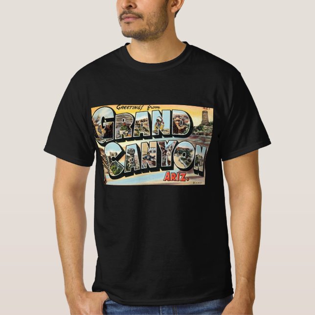 Camiseta Saudações viagens vintage da Arizona Grand Canyon (Frente)