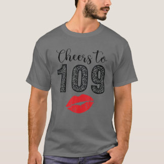 Camiseta Saúde A 109 Anos Lábios Feliz Aniversário Leopard 