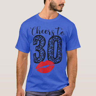 Camiseta Saúde a 30 anos Lábios Feliz Aniversário Bor Leopa