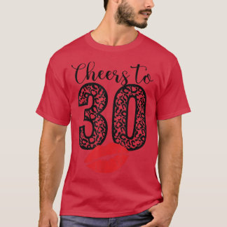 Camiseta Saúde a 30 anos Lábios Feliz Aniversário Bor Leopa