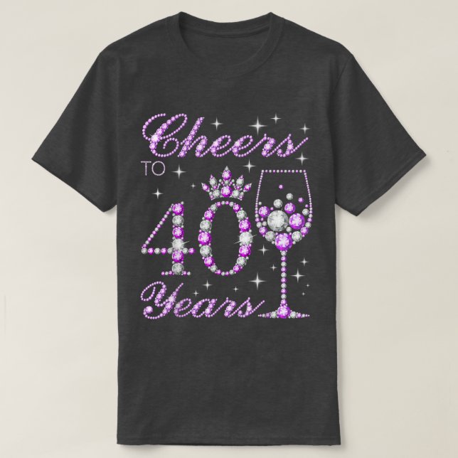 Camiseta Saúde a 40 anos mulheres roxas Roxo 40º Nascimento (Frente do Design)
