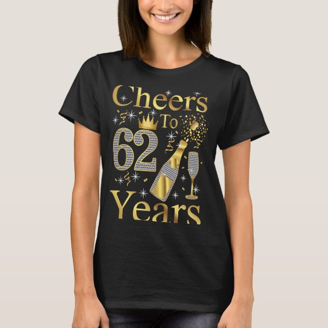 Camiseta Saúde a 62 anos 1961 62º aniversário Champanhe W (Frente)