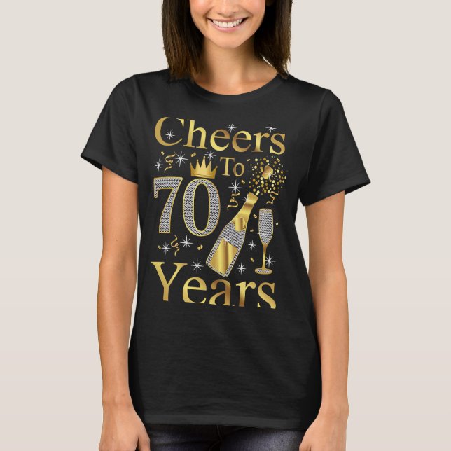 Camiseta Saúde a 70 anos 1953 70 Aniversário Champanhe W (Frente)