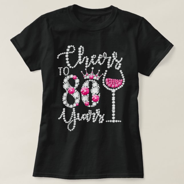 Camiseta Saúde À Rainha Dri, 80 De Aniversário Do Presente  (Frente do Design)