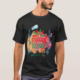 Camiseta Saúde ao Ano Novo Pequena Estrela Sorridente