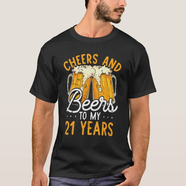Camiseta Saúde E Cerveja A 21 Anos De aniversário de 21 ano (Frente)